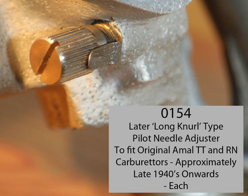 Pilot Needle to fit Original Amal TT and RN Carbs  - Later (Long Knurl) Post War Type (Each)