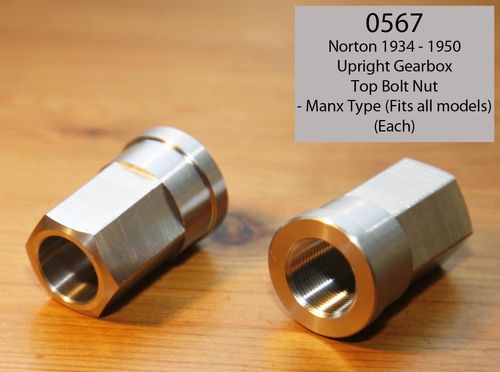Upright Norton Gearbox - Gardengate Manx Gearbox Adjuster Top Nut - Stainless Steel