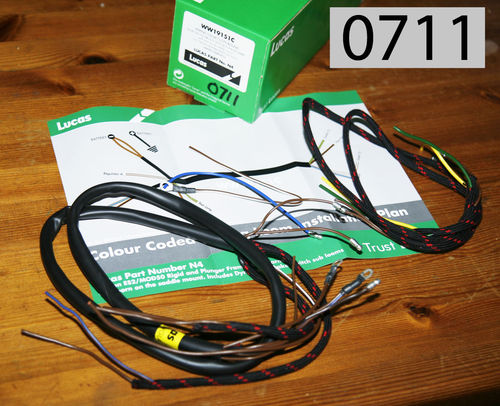 Wiring Harness for Rigid/Plunger Singles (SOHC/OHV/SV) Genuine Lucas : Horn by Saddle Fitting