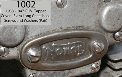 1938-47 OHV Engine -Tappet Cover (Norton type) Cheesehead Screws/Washers Set (Stainless Steel)