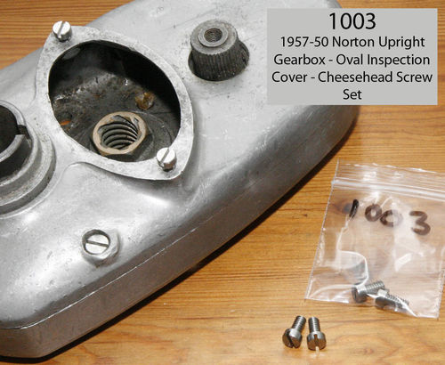 1947-50 Upright Gearbox - Inspection Cover SS Cheesehead Screw - Pair