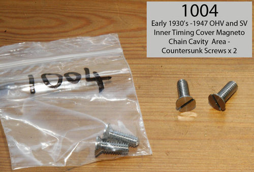 Pre-War (early 1930's) to 1947 OHV/SV - Countersink Screws for Magneto Chain Area (SS) - Pair