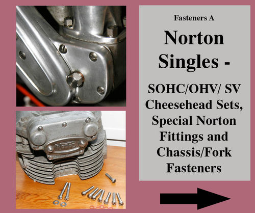 Fasteners - 1. Norton SIngles: Cheesehead Sets and Norton Single Fasteners