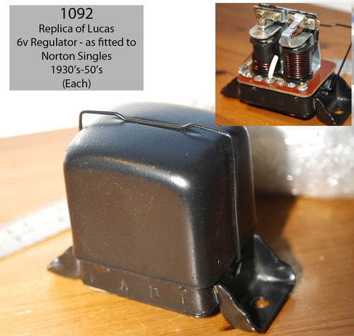 Lucas Type 6v Voltage Regulator (Similar to Norton 33108/36084 Mid 1930's-50's) - (Per Unit)