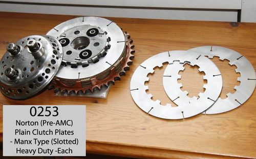 Norton Clutch Plates - Manx Type Competition Plain Plates (HD Thickness). Pre-AMC Type. - Each