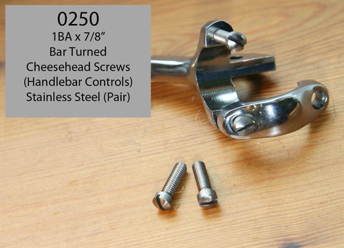 1BA  x 7/8" Cheesehead Screws for Handlebar Controls - Bar Turned - Per Pair