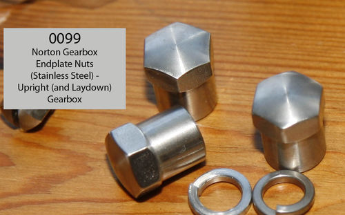 Norton Gearbox Endplate Nuts (Stainless Steel) - Pre-War Upright (and later Laydown) Gearbox