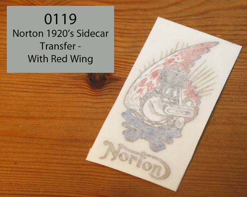 Norton Sidecar Transfer - 1920's (and Possible Steering Head) - Gold and Red