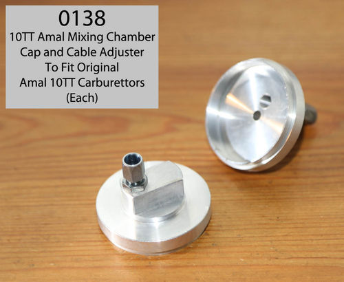 Mixing Chamber Top and Cable Adjuster to fit original Amal 10TT Carbs (Alloy) - Each