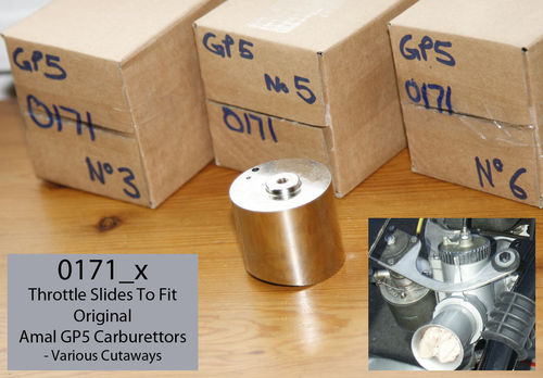 5 GP Throttle Slide to fit Original Amal GP Carbs - No3, No5 and No6 Cutaways Available (Each)