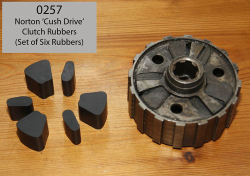 Norton Type Clutch (1934-1960's):  'Cush Hub' Rubbers - Set of Six