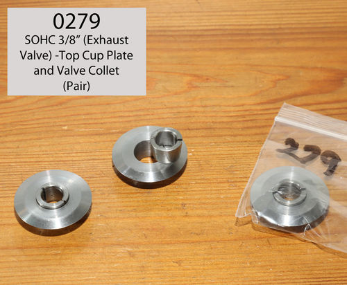 SOHC Valve Spring Top Cup and Collet - Exhaust Valve (3/8") - Pair