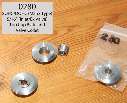SOHC Valve Spring Top Cup and Collet - Late Manx Valve (5/16") - Pair