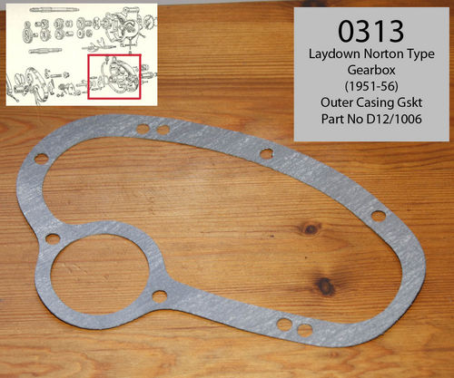 Norton Laydown Gearbox Outer Cover Gasket: 1951 - 56