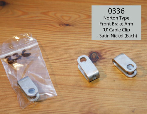 Norton Type Front Brake U Clip - Satin Nickel Plated (Each)