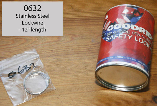 Lockwire - 12" length of Stainless Steel Lockwire