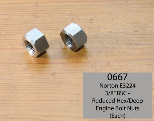 Norton E3224 3/8" x 26tpi BSC: (Deep) Engine Bolt Nut - Stainless Steel