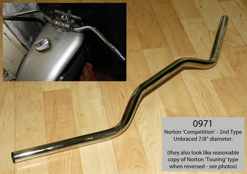 Norton Competition Handlebar (2nd Type), or ES2 Touring Type (if reversed) - 7/8" diameter