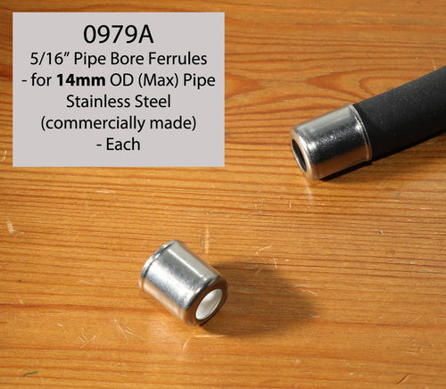 Stainless Steel Oil/Fuel Pipe End Ferrule - 5/16" ID BSP Pipe Size (14mm OD Pipe) - Each