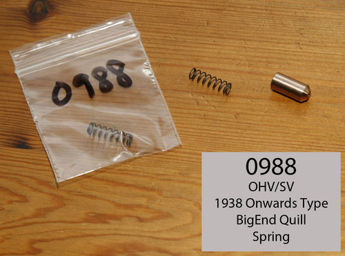 OHV/SV Big End Oil Feed Quill Plunger Spring (1938 - 1959 OHV/SV type) - Spring Only