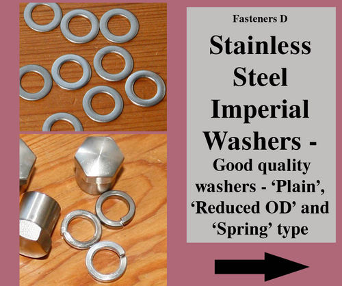 Fasteners - 3. Stainless Steel Washers - Plain Type, 'Reduced Diamter' Type and Spring Washers