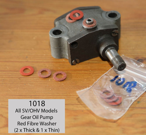 Norton OHV/SV (All Models) Gear Oil Pump/Timing Cover Connection - Red Fibre Washer (Pack of 3)