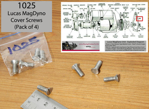 Cheesehead Screw Set to fit Lucas Mag/Dyno Front Cover - Pack of 4