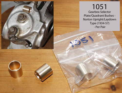 1934-57 Norton Upright and Laydown Gearbox - Cam Plate And Quadrant Spindle Bush's (Pair)