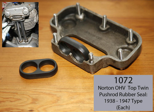 Norton OHV 1938-47 Top Pushrod Rubber Seal - Dual Pushrod Tube Type: (Each)