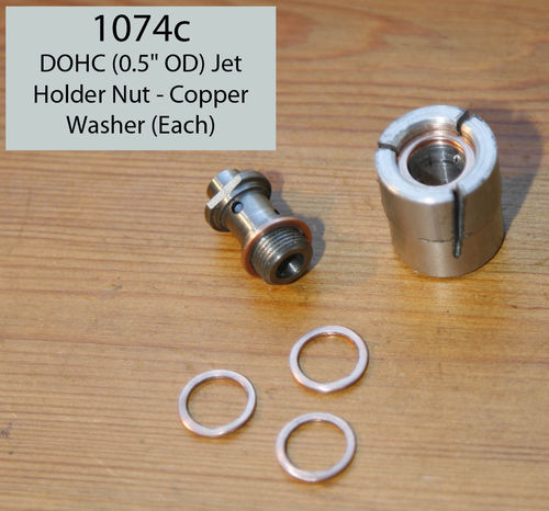 DOHC (0.5" OD) Jet Holder Nut - Copper Washer (Each)