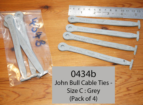 Cable Tie: John Bull Type, Size C (Grey) - Pack of 4