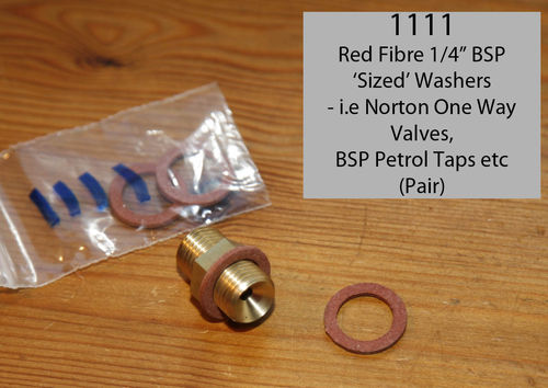 Red Fibre 'Washers - Sized'' 1/4" BSP Fit (i.e. Petrol Taps/Unions etc) - Per Pair