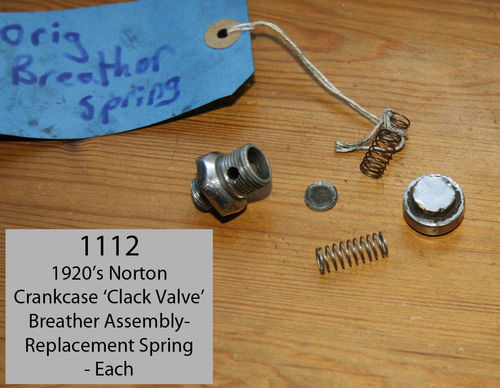1920's-1931 All Models - Crankcase 'Clack Valve' Breather Spring - Each