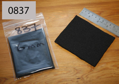 Felt Wool Gasket/Seal Material - 6mm Black Wool - 100mm x 80xmm Patch