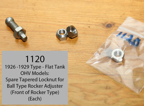 1926 - 1929 Type - OHV Front Rocker Adjuster - Spare Locknut in Stainless Steel - (Each)