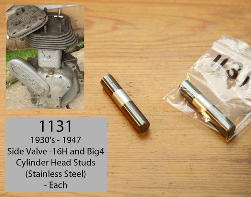 1930's (& WD Type) 16H and Big4 SV (Side Valve) Cylinder Head Stud (Stainless Steel) - Each