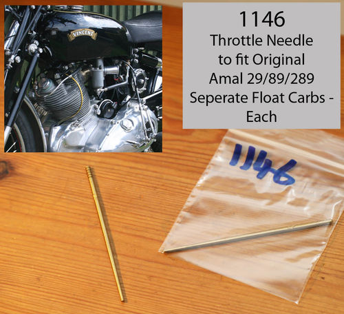 29/289 Type Throttle Needle - to fit Original Amal 29 and 289 Carburettors (Road Carbs) - Each
