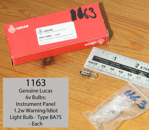 Genuine Lucas 6v 1.2w BA7S Warning/Idiot Light Bulb: Type LLB282 - Each