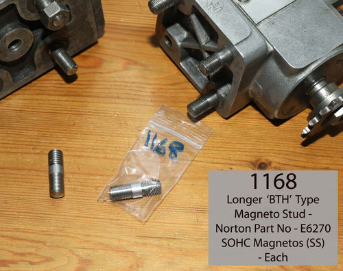 Magneto Mounting Stud For SOHC Engines - Long (normally BTH) Type.  Stainless Steel: Each