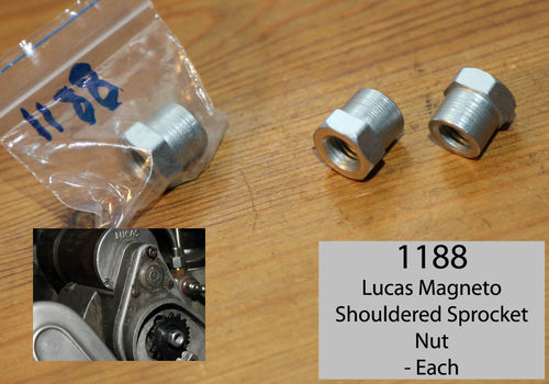 Lucas Mag/Dyno Magneto Shouldered Sprocket Nut -  All Road Models.  Each
