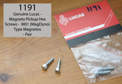 Genuine Lucas - Magneto Pickup Hex Screws to Fit M01 (MagDyno) Type Magnetos - Pair