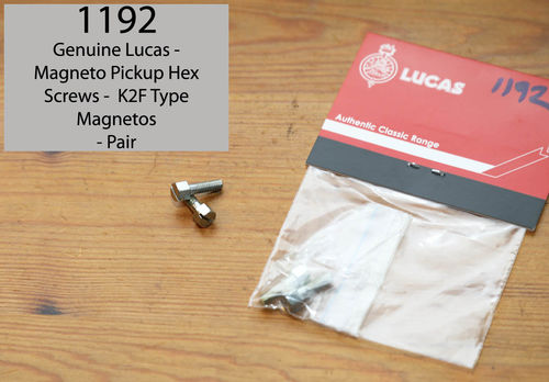 Genuine Lucas - Magneto Pickup Hex Screws to Fit K2F Type Magnetos - Pair