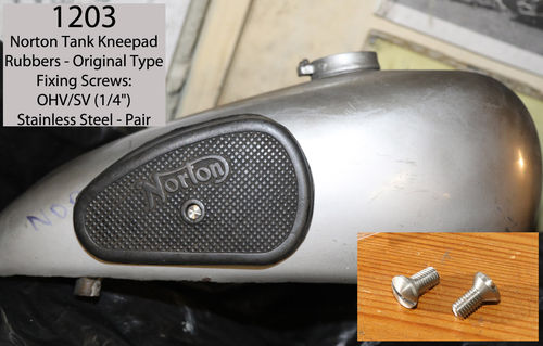 Norton Kneepad Rubber - Original Type Fixing Screws: OHV/SV (1/4") SS - Pair