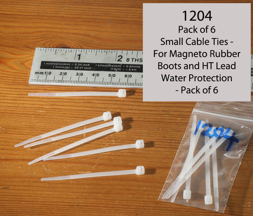 6 X Small Cable Ties - for Sealing - Magneto Rubber HT Caps/Rubber Cable Boots and Spark Plug Caps