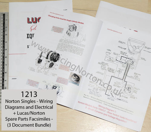 Norton Singles Wiring Diagrams Doc + Two Lucas/Norton Spare Parts Lists (3 Docs - A4 Format)