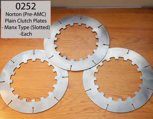 Norton Clutch Plates - Manx Type Competition Plain Plates (pre-AMC Type) - Each